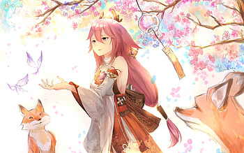 Yae Miko, Genshin Impact, japanese manga, anime characters, Yae Miko art, Genshin Impact characters, Yae Miko character HD wallpaper