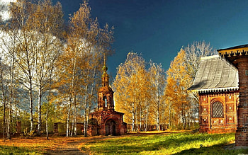 Temple in Autumn, Nature, Temple, Autumn, Trees HD wallpaper