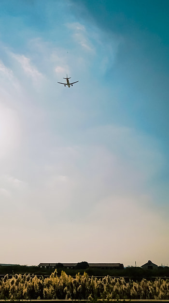 Airplane, cloud, plane, sky, Skyblue, airport HD phone wallpaper