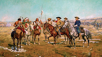 Custer, cavelry, horses, indians HD wallpaper