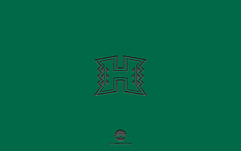 Hawaii Rainbow Warriors, green background, American football team, Hawaii Rainbow Warriors emblem, NCAA, Honolulu, USA, American football, Hawaii Rainbow Warriors logo HD wallpaper