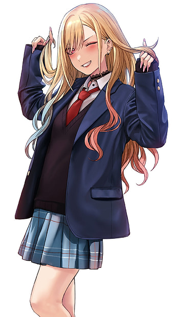 Marin Kitagawa, waifu, fanart, anime HD phone wallpaper