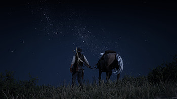 RDR2 Cowboy Night — Quad, video game, Red Dead Redemption 2, cowboy HD wallpaper