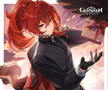 Diluc Ragnvindr, Diluc (Genshin Impact), video game, Genshin Impact HD wallpaper
