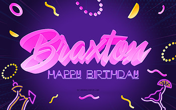 Happy Birtay Braxton, , Purple Party Background, Braxton, creative art, Happy Braxton birtay, Braxton name, Braxton Birtay, Birtay Party Background HD wallpaper