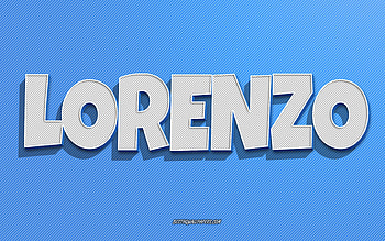 Lorenzo, blue lines background, with names, Lorenzo name, male names, Lorenzo greeting card, line art, with Lorenzo name HD wallpaper