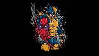 Wolverine X Deadpool , wolverine, deadpool, superheroes, dark, black, oled, artist, artwork, digital-art HD wallpaper