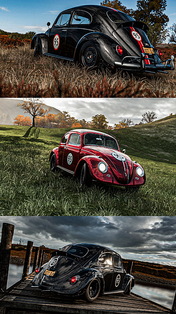 Fusca, red, veículo, carro, black HD phone wallpaper