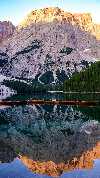 Landscape, Nature, Mountains, Boats, Reflection HD phone wallpaper
