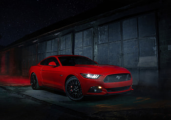 Red Ford Mustang, 2019 HD wallpaper