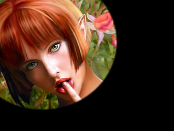 Elf, fantasy, female, red HD wallpaper