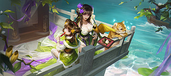 Sea terrace, sea, frumusete, cub, tiger, egg1111, cute, girl, vata, summer, fantasy, couple, luminos, water, terrace HD wallpaper