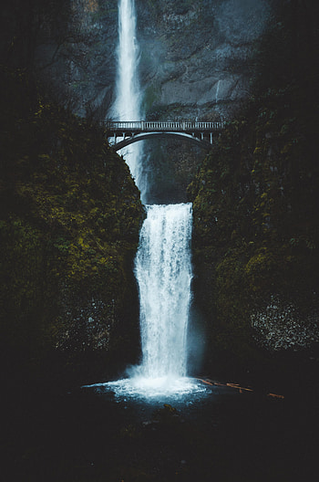 Nature, Water, Rock, Waterfall, Bridge HD phone wallpaper
