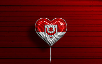 I Love Halle, , realistic balloons, red wooden background, german cities, flag of Halle, Germany, Saale flag, balloon with flag, Halle flag, Halle, Day of Halle, Saale HD wallpaper