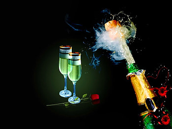Celebrate Your Life, cork popping, champagne, glasses, drinks, celebration HD wallpaper