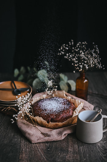 Flowers, Food, Still Life, Cup, Mug, Pie HD phone wallpaper