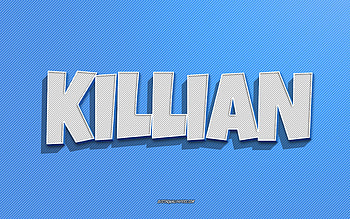 Killian, blue lines background, with names, Killian name, male names, Killian greeting card, line art, with Killian name HD wallpaper