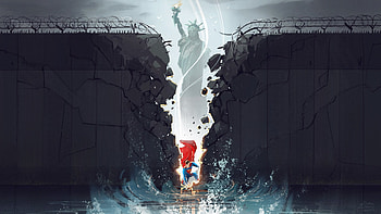 Superman Break The Wall, superman, artwork, artist, digital-art, superheroes, reddit HD wallpaper