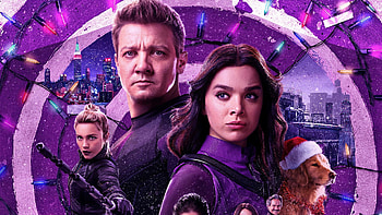 Clint Barton Florence Pugh Hailee Steinfeld Jeremy Renner Kate Bishop Lucky the Pizza Dog Hawkeye HD wallpaper