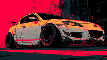 Neon Drift RX-8 — Poster, Mazda RX-8, poster HD wallpaper