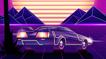 Retro Car Wave, retrowave, artist, artwork, digital-art HD wallpaper