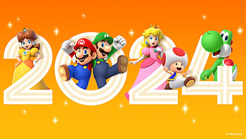 Nintendo 2024, Nintendo, 2024, New Year, Mario, New Year 2024 HD wallpaper