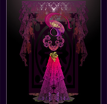 ✼Victorian Silhouette✼, beloved valentines, fractal art, colors, digital art, dress, fashions, charm, butterflies, creative, styles, designs, deep pink, butterfly designs, hat, imaginations, gorgeous, beautiful, curtain, pink, fractal manipulations, pretty, decorations, flowers, lovely, splendor HD wallpaper
