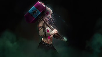 Harley Quinns Bat Tastic Chaos, harley-quinn, superheroes, artist, artwork, digital-art HD wallpaper