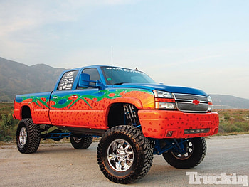 06 Chevy Silverado 2500, colorful, gm, lift, bolwtie HD wallpaper