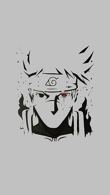 Naruto Kakashi Grey, sasuke, sakura, japanese, japan, minimalistic, black and white, christmas, anime, naruto shippuden HD phone wallpaper