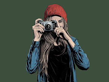 Vector, Art, Girl, grapher HD wallpaper