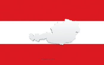 Austria map silhouette, Flag of Austria, silhouette on the flag, Austria, 3d Austria map silhouette, Austria flag, Austria 3d map HD wallpaper
