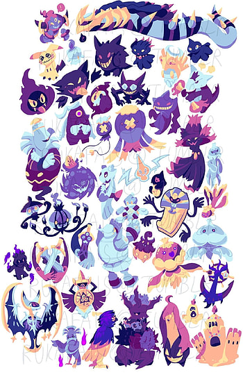 All Ghost Pokmon, Haunting , Sarah Mercado Collection, Creatures of Shadows HD phone wallpaper