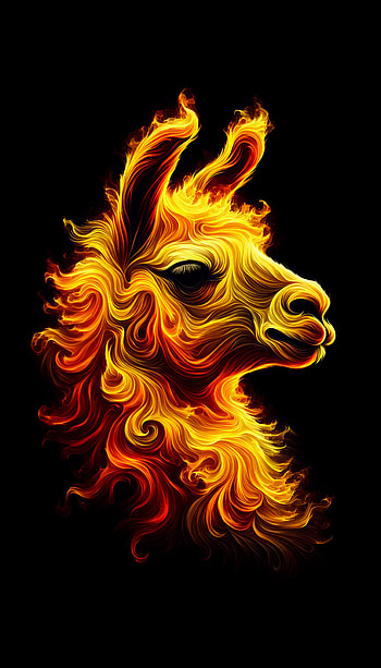 Flaming Llama Artistic , Digital Art, flame, vibrant colors, Abstract HD phone wallpaper
