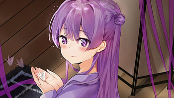 Purple Eyes Hair Anime Girl Anime Girl HD wallpaper