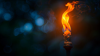 Fiery Torch Close-Up -, torch, fire, close-up HD wallpaper