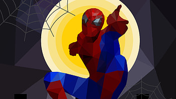 Spiderman Low Poly Art , spiderman, low-poly, artist, artwork, digital-art, superheroes HD wallpaper