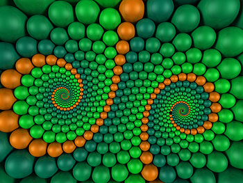 3D, Space, Spiral, Balls, Rendering HD wallpaper