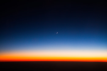 Horizon, sunset, sky, moon HD wallpaper