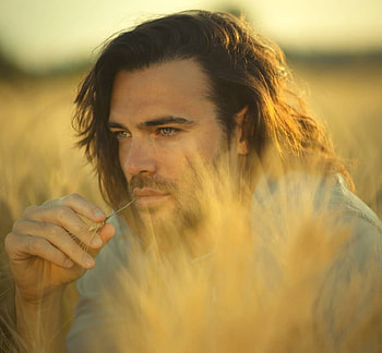 Giulio Berruti, summer, man, field, yellow, actor, italian, vara, face HD wallpaper