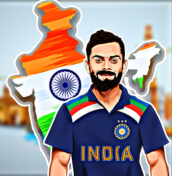 Virat Kohli, sports uniform, flag, cricket, india, Kholi HD phone wallpaper