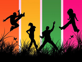 Dancing, abstract, sihouette HD wallpaper