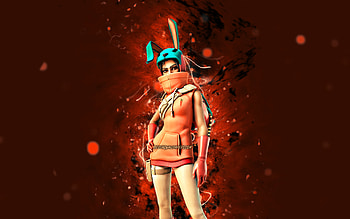 Bunya, , orange neon lights, Fortnite Battle Royale, Fortnite characters, Bunya Skin, Fortnite, Bunya Fortnite HD wallpaper