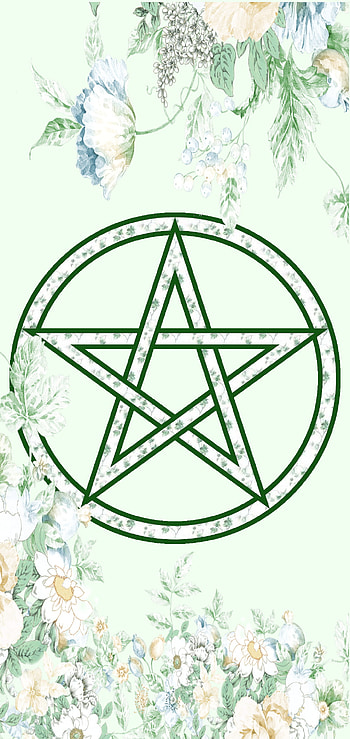 Pentacle Green Leaves, Wicca, Pagan, Spring, Witch HD phone wallpaper