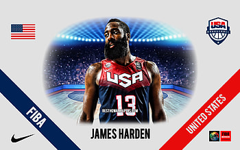 James Harden, United States national basketball team, American Basketball Player, NBA, portrait, USA, basketball HD wallpaper