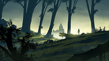 Warrior Forest Edge , warrior, forest, artist, artwork, digital-art, artstation HD wallpaper