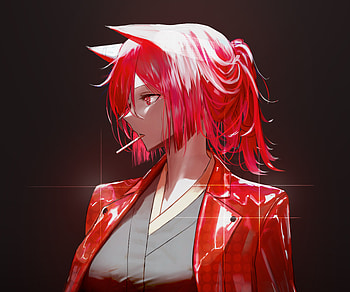 Anime Girl – Vivid Red Glimmer, Anime, girl, anime girl HD wallpaper