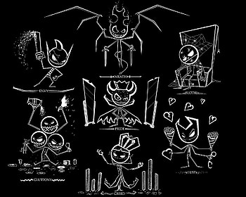 The 7 Deadly Sins, sins, white, black, anime HD wallpaper