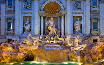 Trevi Fountain, Rome landmark, Architectural beauty, Italian tourism HD wallpaper