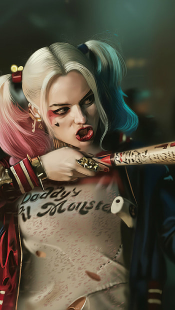 Margot Robbie, Harley Quinn, Fanart HD phone wallpaper